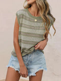 Striped Round Neck Knit Top